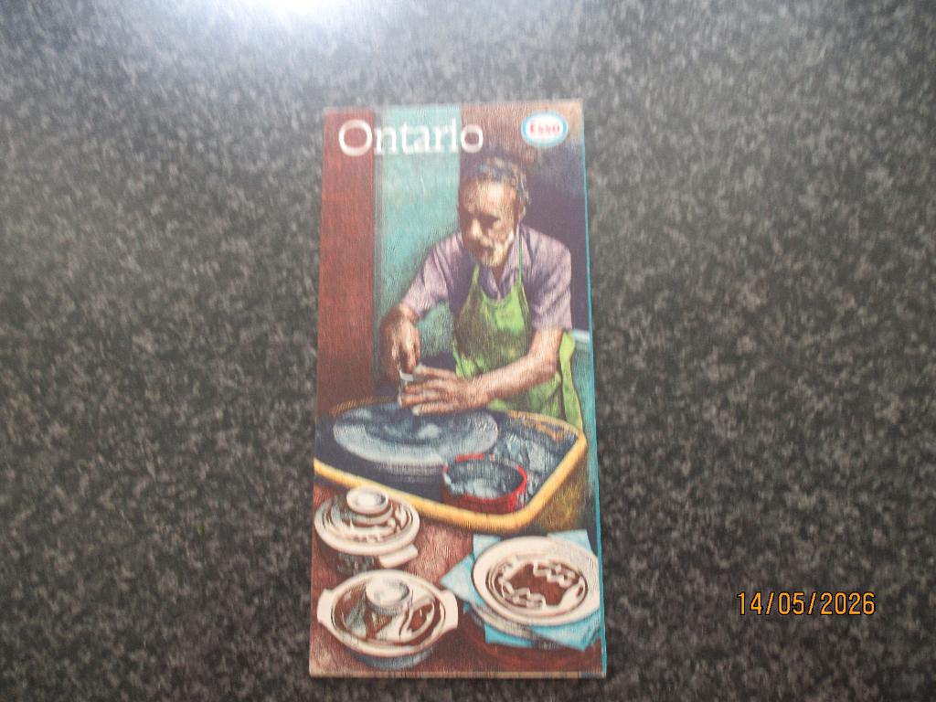 ESSO WEGENKAART/PLATTEGROND VAN ONTARIO-1974, Gelezen, Overige gebieden, Ophalen of Verzenden, Landkaart