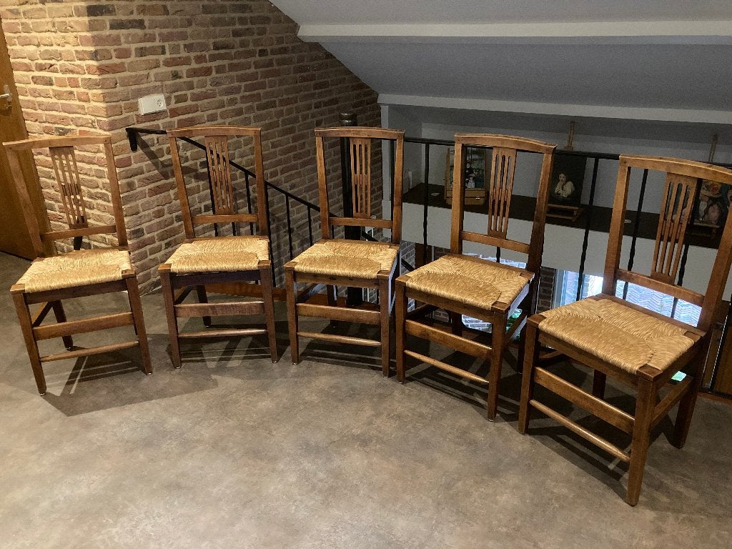 Set van 5 antieke (eetkamer)stoelen - Louis XVI - 18e eeuw, Ophalen