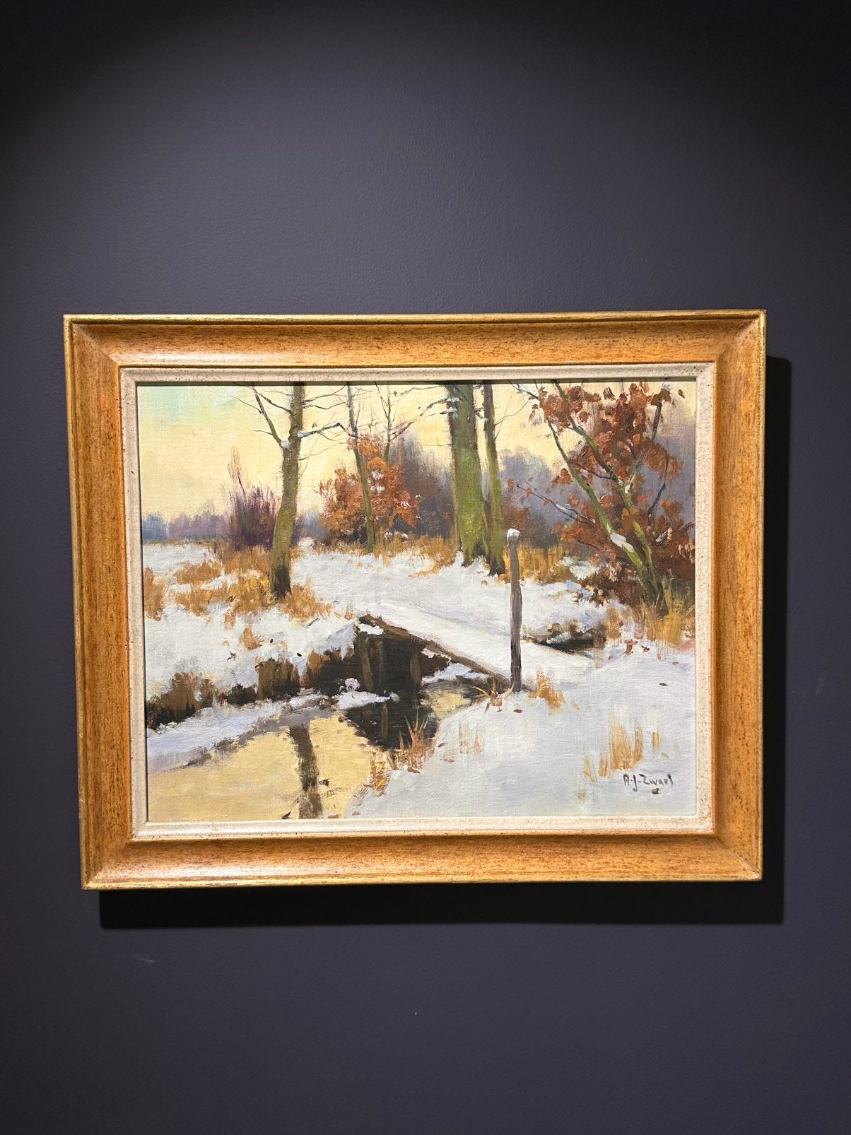 Arie Zwart (Adrianus Johannes Zwart) - Winterlandschap, Doek, Impressionistisch, Ophalen of Verzenden, Landschap
