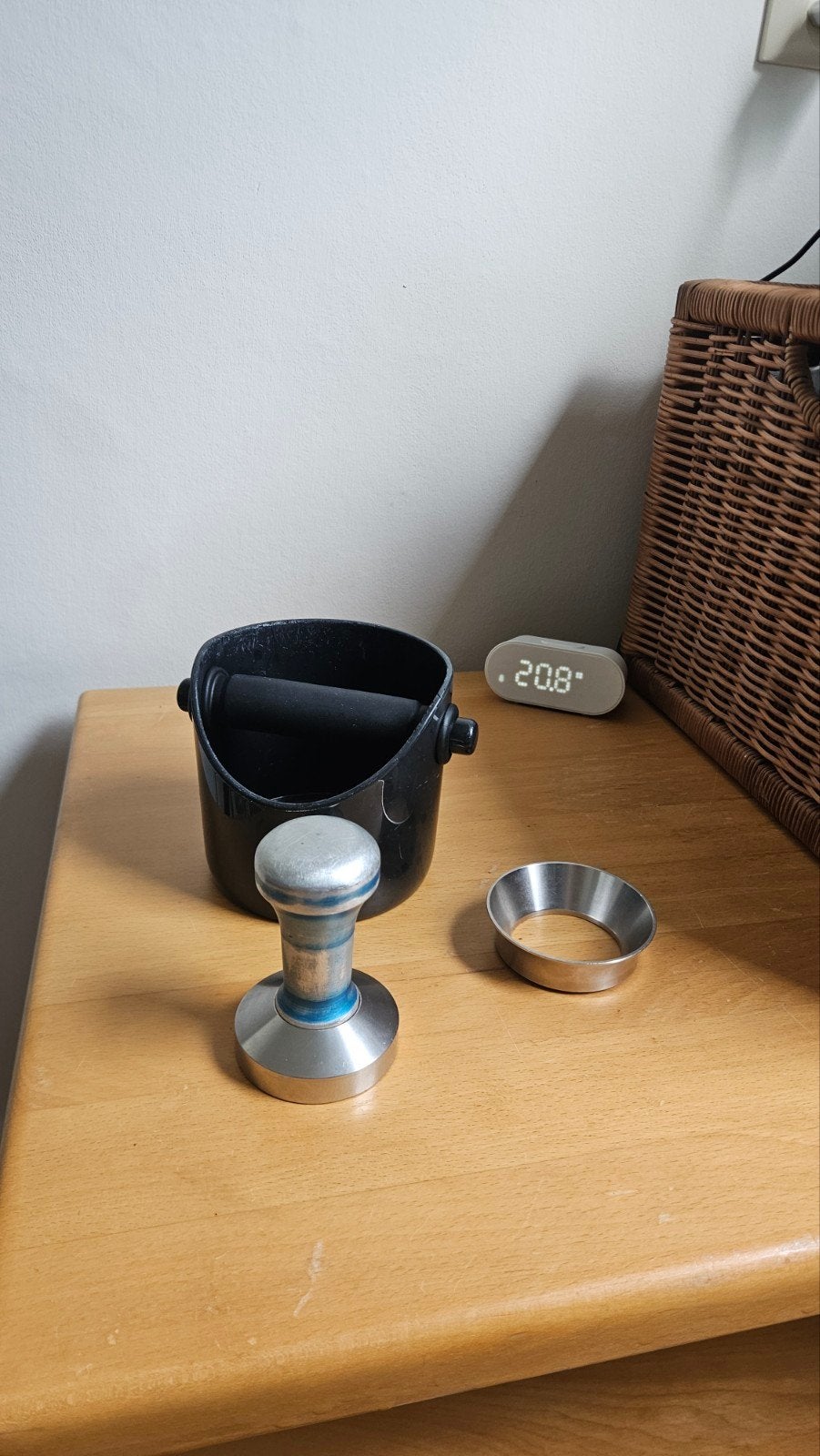 Tamper met ring en uitklopbak, Ophalen of Verzenden