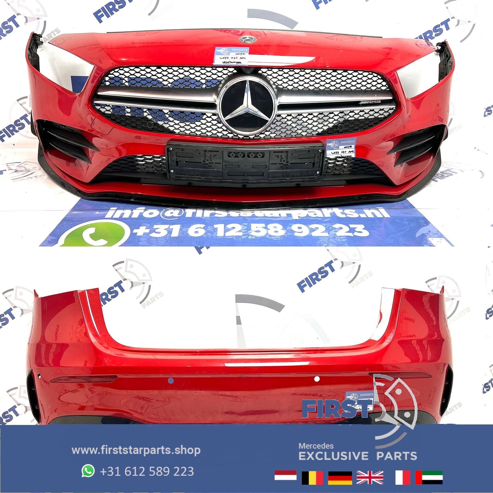 W177 A KLASSE A35 AMG PAKKET 2018-2022 ROOD VOORBUMPER ACHTE, Gebruikt, -, Ophalen of Verzenden, Bumper