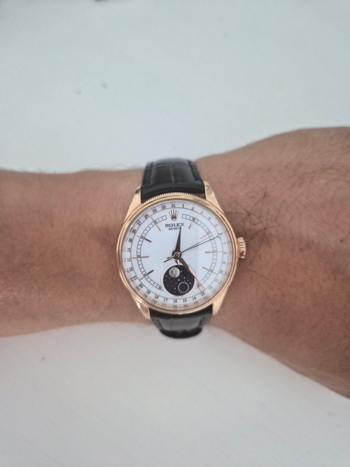 Rolex Cellini Moonphase, Ophalen, Zo goed als nieuw, Overige materialen, Rolex