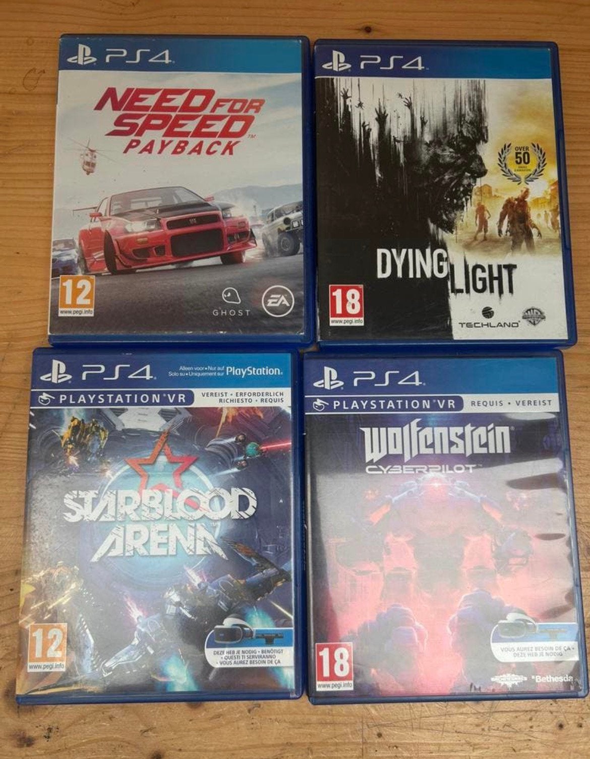 PS4 games pakket + VR games - Dying Light / Need For Speed, Spelcomputers en Games, Games | Sony PlayStation 4, Vechten, 1 speler