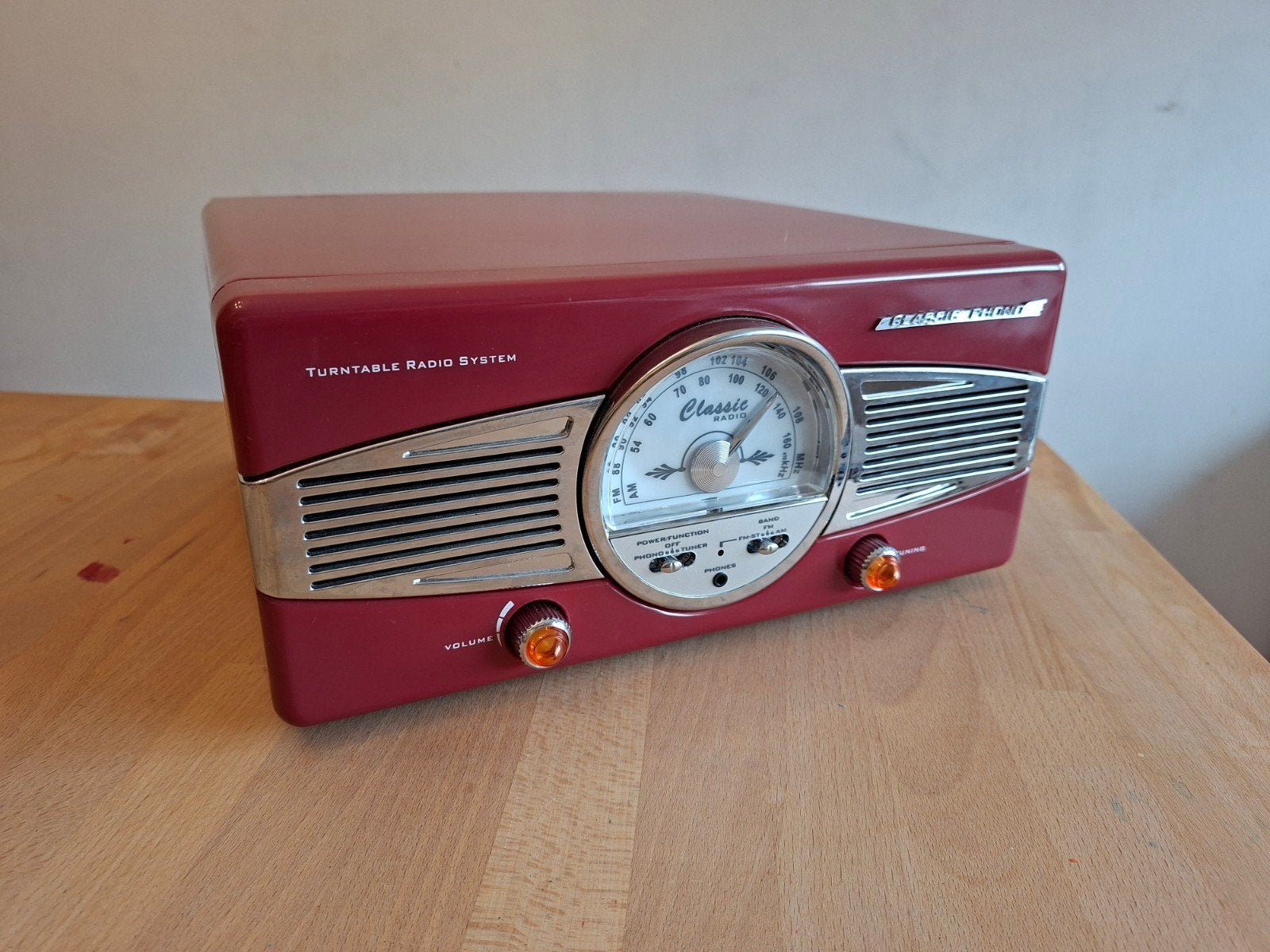 Retro radio met platenspeler, Ophalen, Zo goed als nieuw, Platenspeler, Overige merken