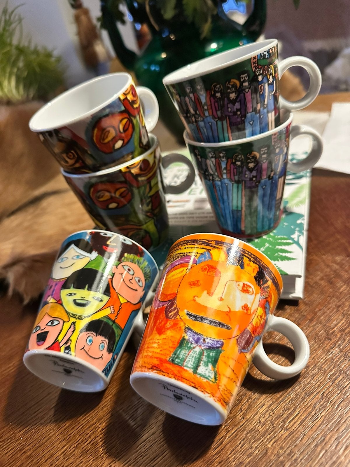 Schoonhoven Keramiek 6 x kunstbekers - Philadelphia - Design, Ophalen of Verzenden, Zo goed als nieuw, Bord(en), Overige stijlen