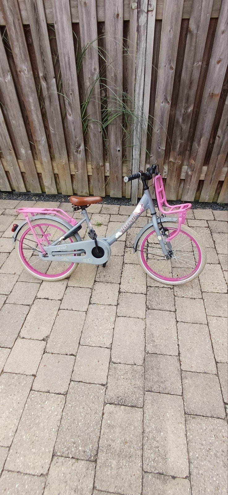 Meisjesfiets Spirit Daisy 20 inch - Roze/Grijs, Velgrem, Ophalen of Verzenden, Spirit, 16 tot 20 inch