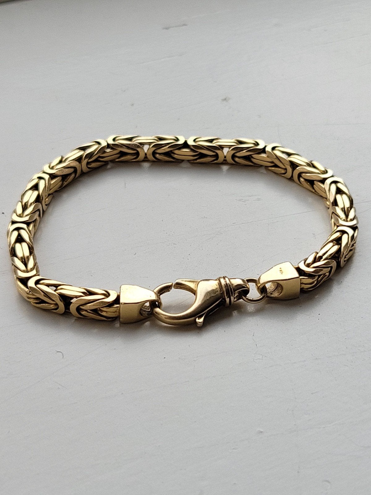 Gouden Koningsschakel armband 585, Ophalen, Zo goed als nieuw, Goud, Goud
