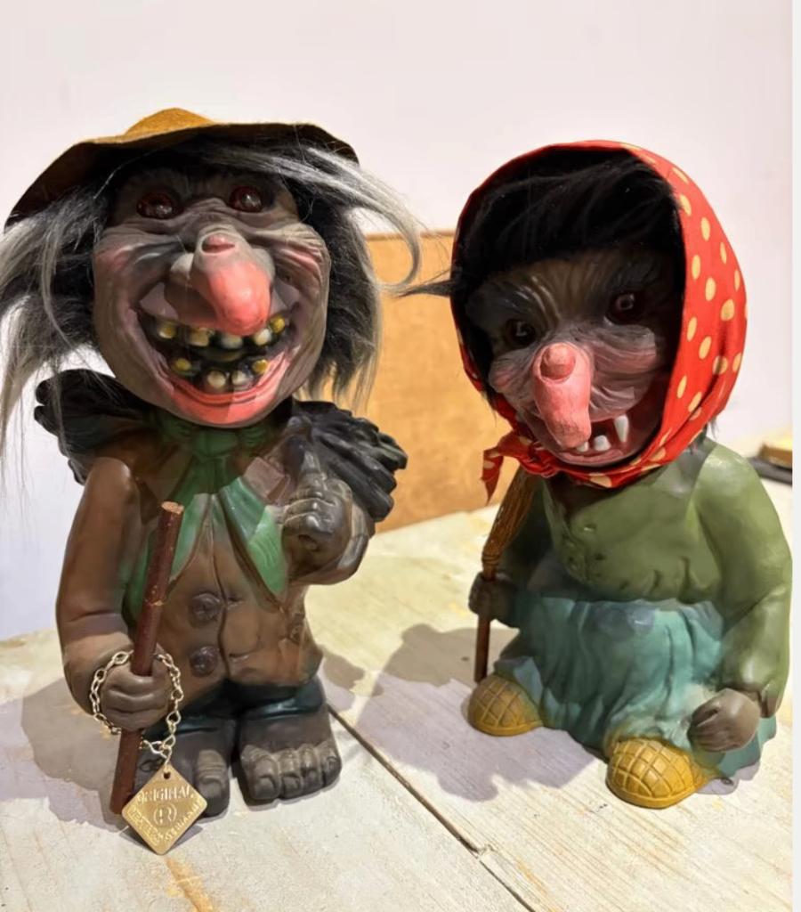 Twee stuks Heico vintage trollen bobblehead (jaren 60), Verzamelen, Ophalen of Verzenden, Zo goed als nieuw