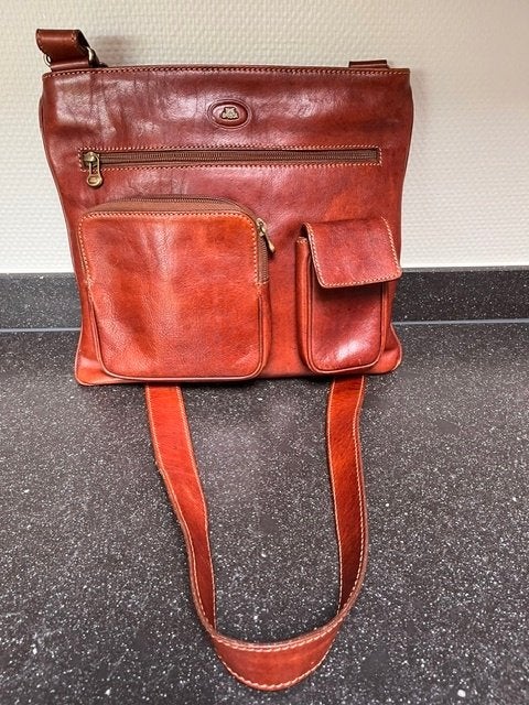 The Bridge, Originele lederen Crossbody-Schoudertas, Ophalen of Verzenden, Nieuw, Bruin, Overige typen