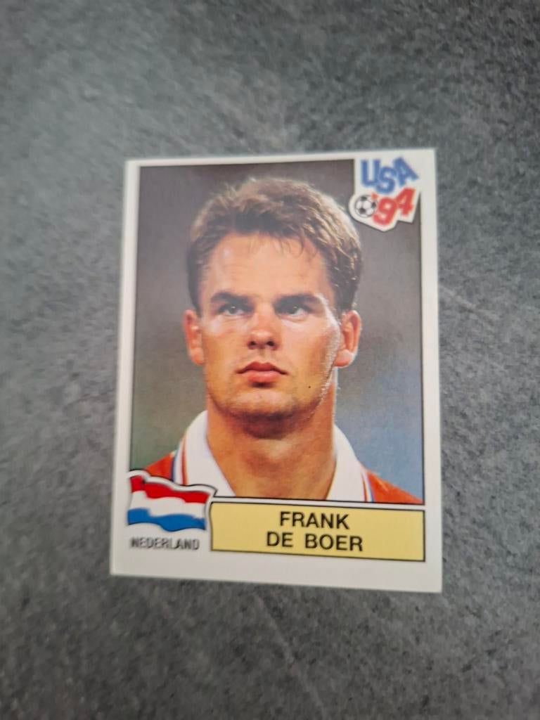 Panini sticker WK 94 USA. Speler Frank de Boer Nederland., Verzenden, Zo goed als nieuw, Sticker