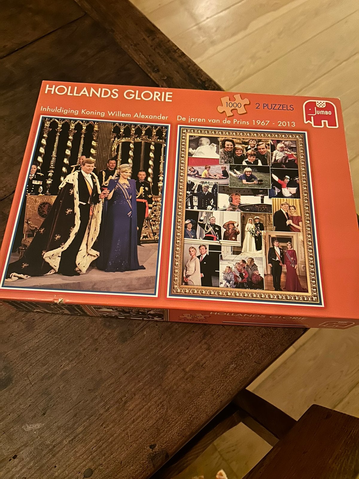 Mooie puzzel koningshuis twee stuks, Hobby en Vrije tijd, Ophalen of Verzenden, 500 t/m 1500 stukjes, Zo goed als nieuw