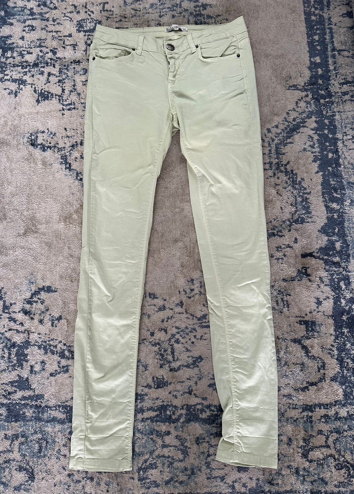 Lichtgroene skinny broek Bella Ragazza maat XS, Ophalen of Verzenden, Zo goed als nieuw, Maat 34 (XS) of kleiner, Lang
