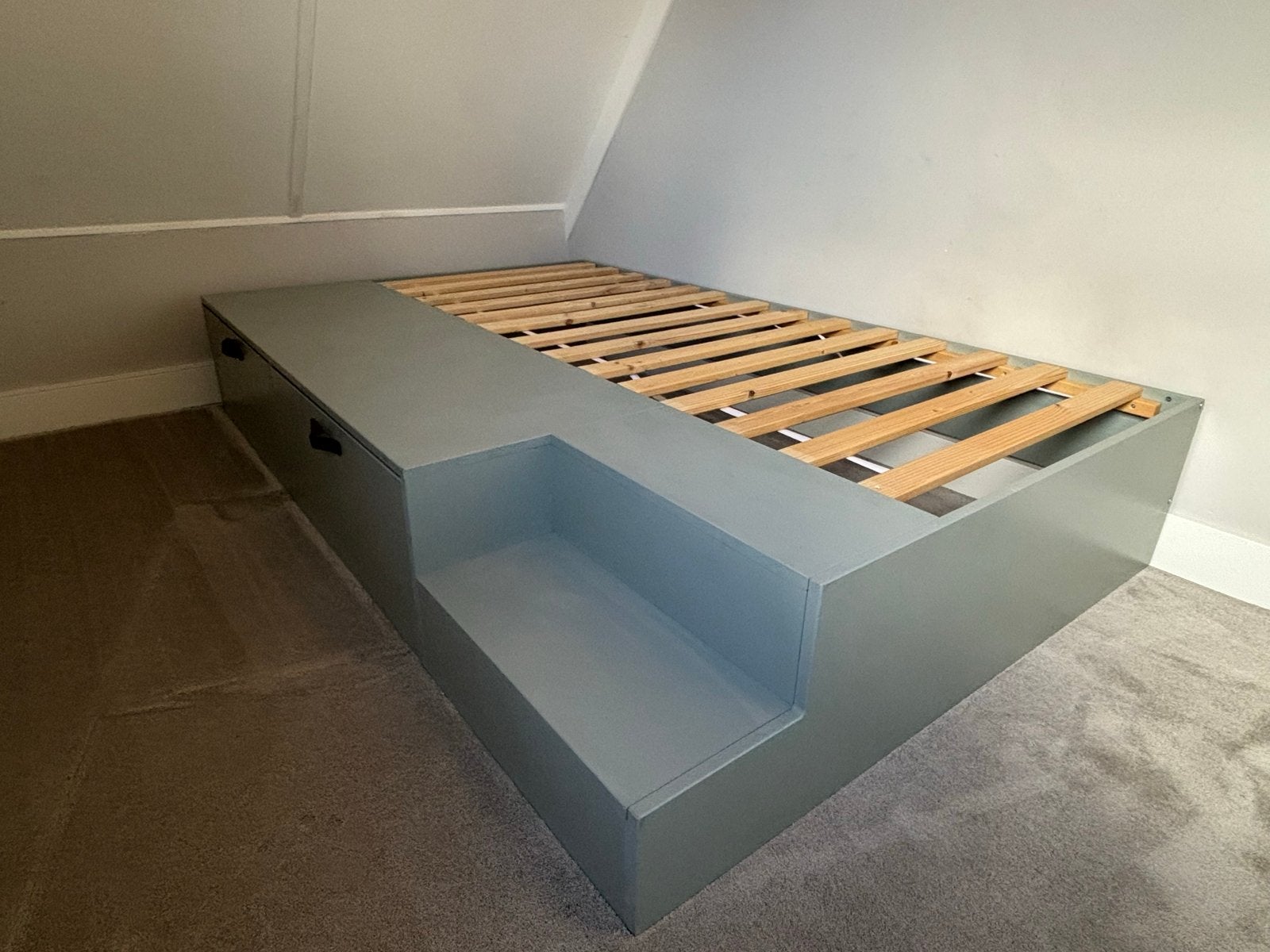 vtwonen Stage bed (80x200 cm) met opberglades en trapje, Eenpersoons, Nieuw, Ophalen of Verzenden, 80 cm