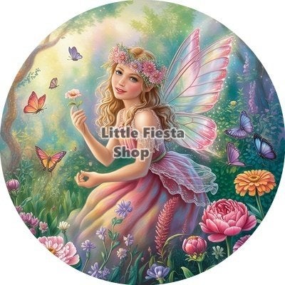 lf1057 luxe icing elfje 19cm eetbare taart print plaat, Ophalen of Verzenden, Nieuw, Taarten, Versiering
