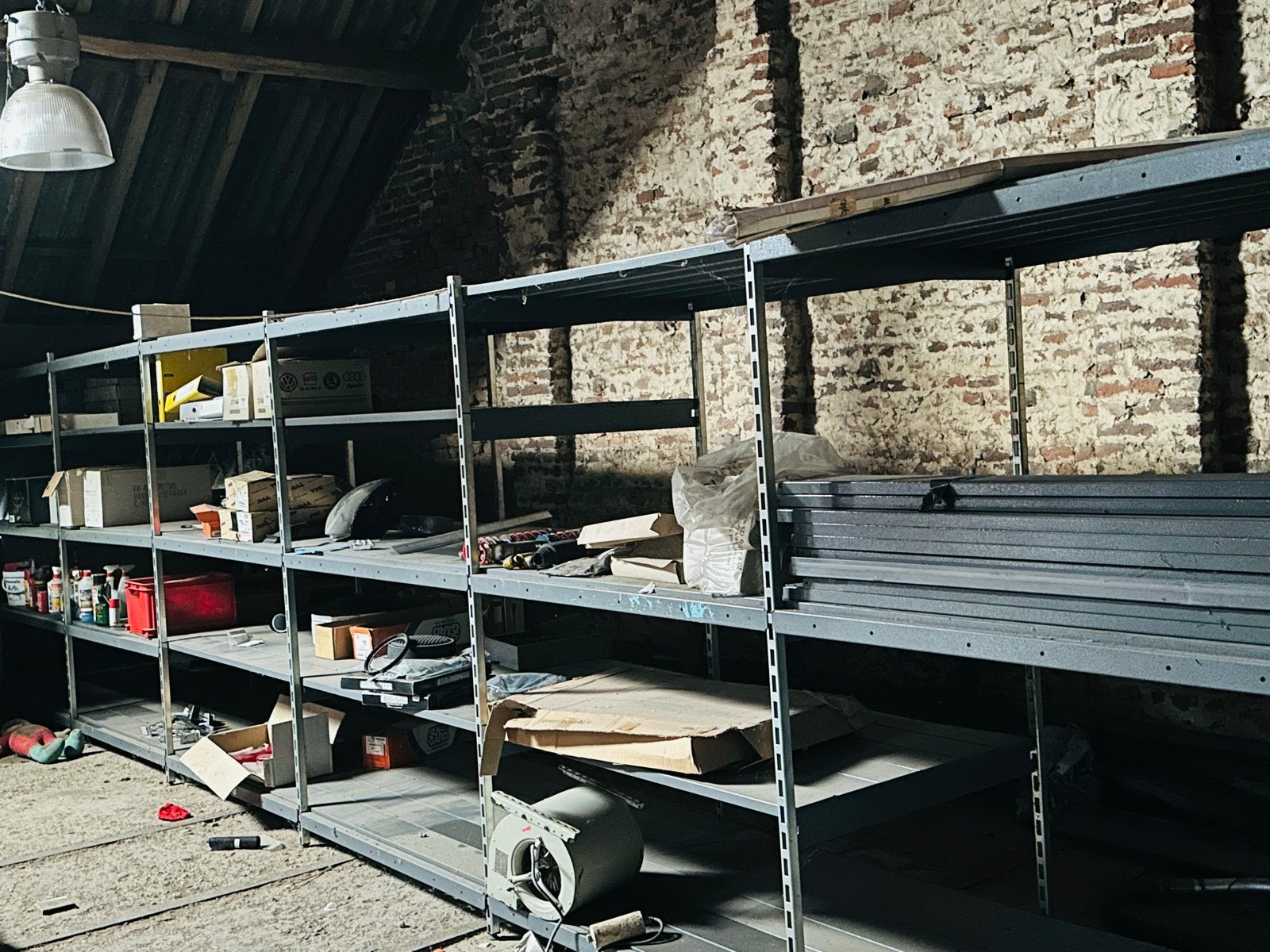 Stalen magazijnstellingen 1.28 x 97 cm - 11 stuks, Ophalen of Verzenden