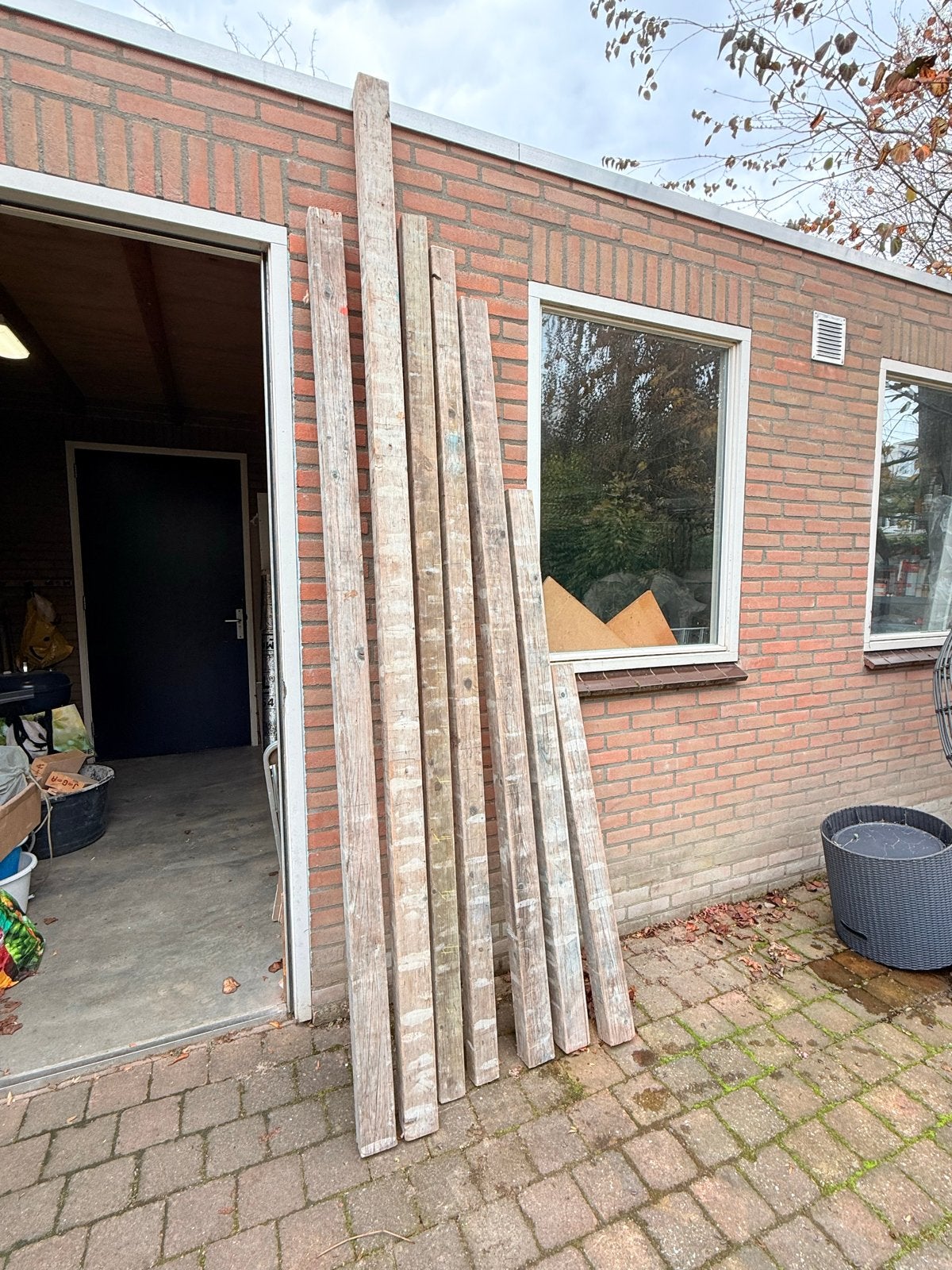 Metselprofielen stelprofielen 5 stuks tussen 230 en 285, Doe-het-zelf en Verbouw, Ophalen, Gebruikt, Overige typen, Overige houtsoorten
