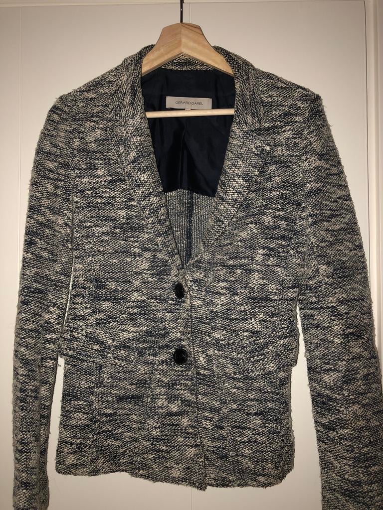 Gerard darel blauw wit met een glinster jasje maat::38, Ophalen of Verzenden, Zo goed als nieuw, Maat 38/40 (M), Blauw