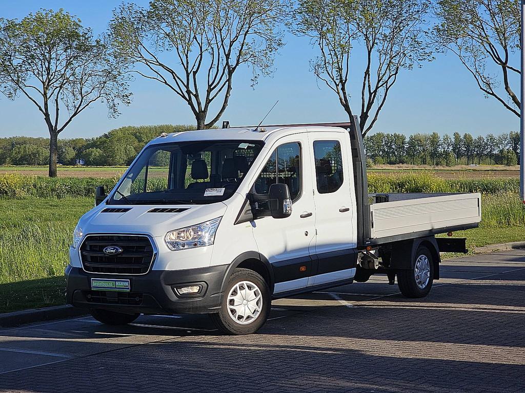 FORD TRANSIT 2.0 dub.cab open-laadbak, Auto's, Bestelauto's, Gebruikt, Euro 6, 7 stoelen, Wit