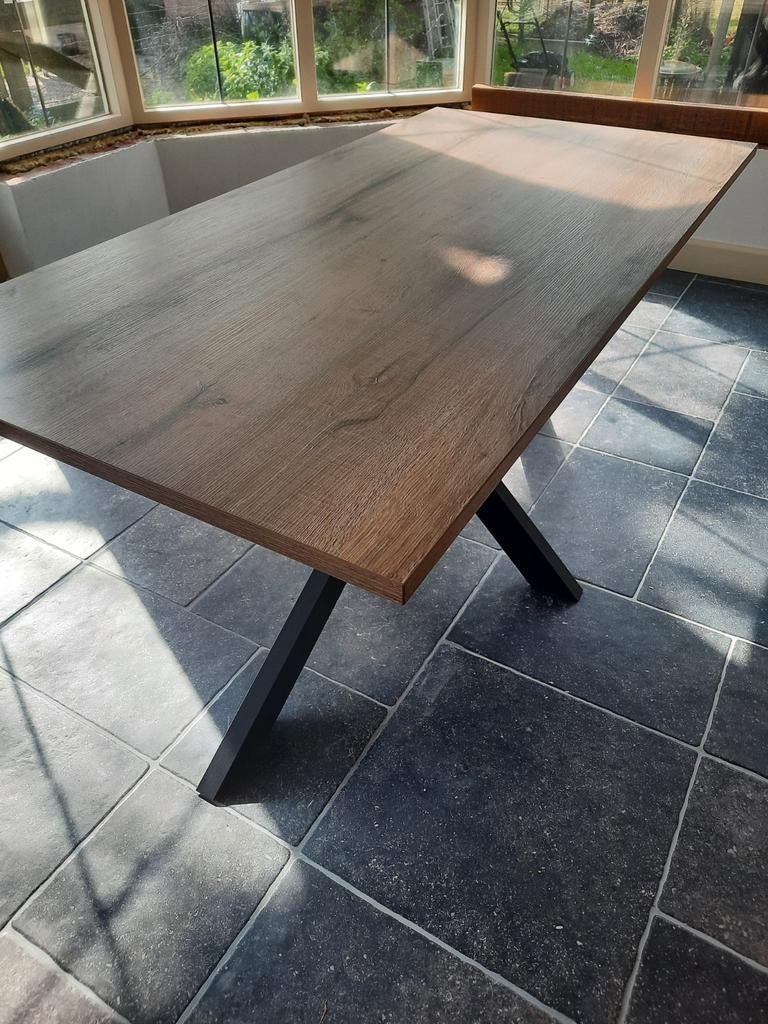 Eettafel hout + matrix poot, Ophalen, Eikenhout, Nieuw, 50 tot 100 cm