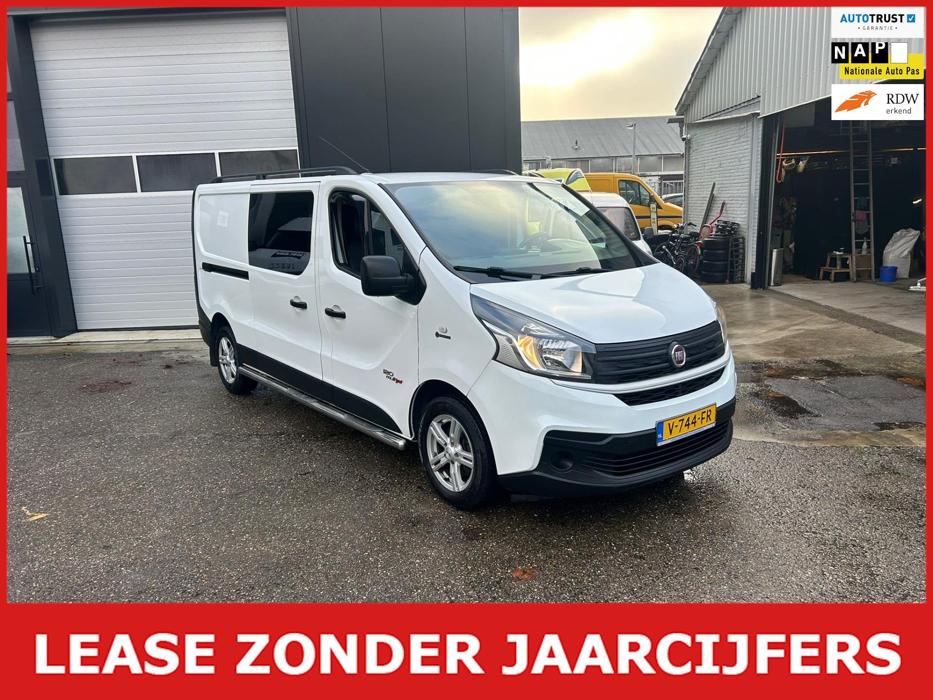 Fiat Talento 1.6 MJ L2H1 DC 6 pers leder euro 6, 15 km/l, Gebruikt, 4 cilinders, Wit
