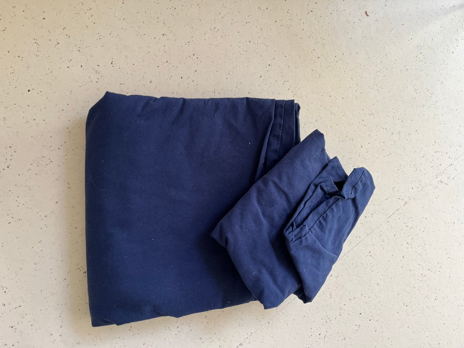 Drie blauwe peuterdekbedden met flap en incl. hoeslaken, Ophalen, Gebruikt, Ledikant, Dekbedovertrek