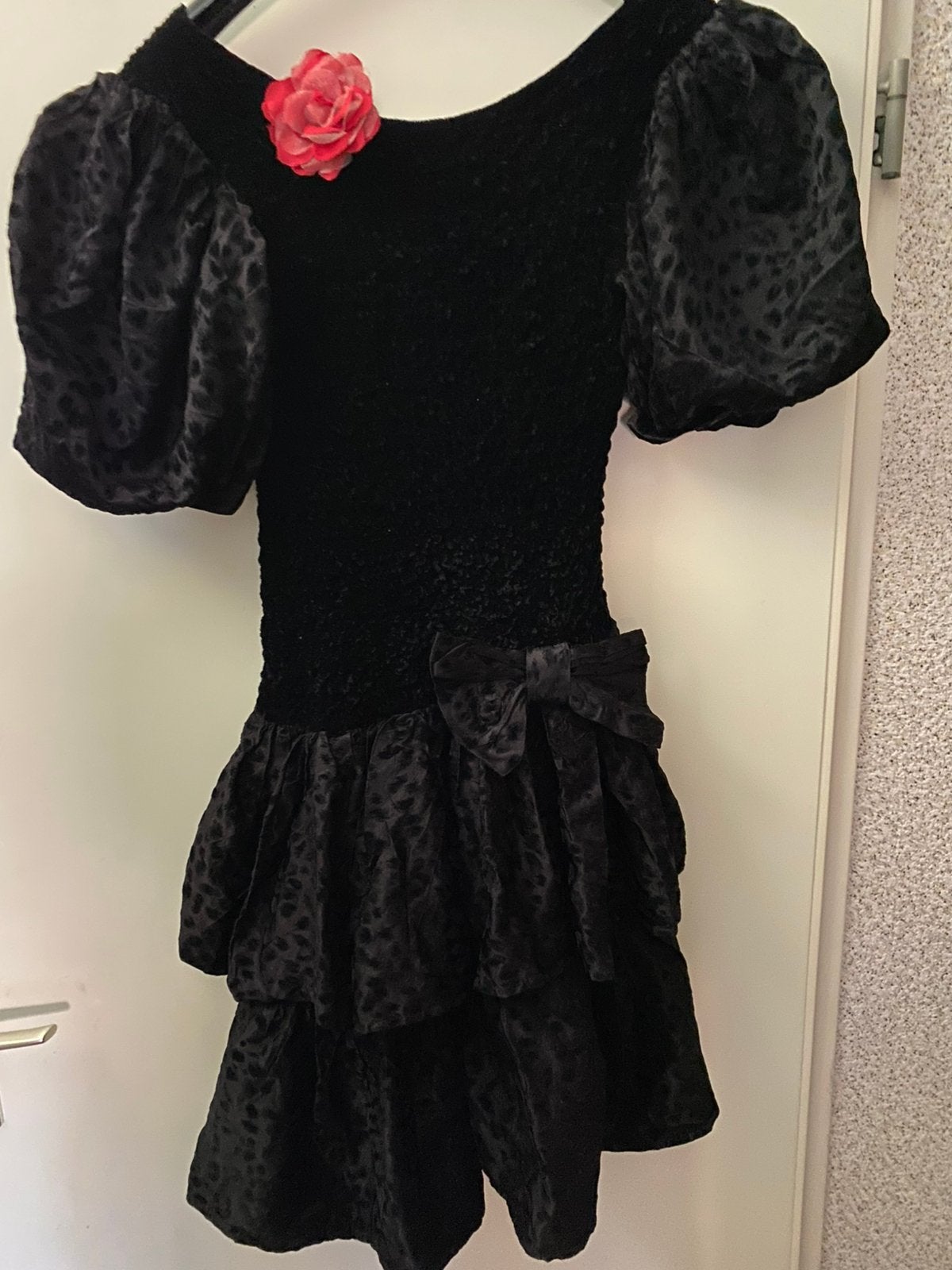 Feestelijke jurk flamenco stijl maat XS, Zwart, Ophalen of Verzenden, Zo goed als nieuw, Maat 34 (XS) of kleiner