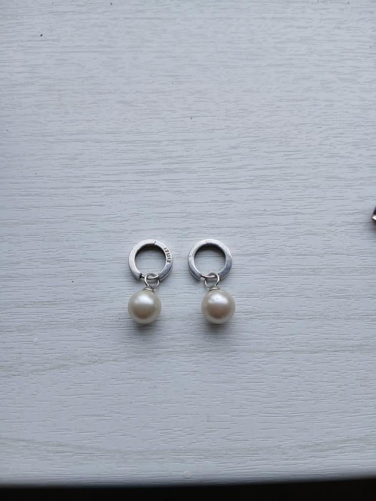 Zinzi oorbellen met parels, Hangers, Nieuw, Ophalen of Verzenden, Zilver
