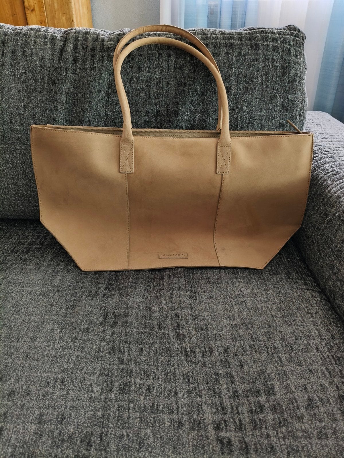 Shabbies Amsterdam leren shopper/handtas, Ophalen of Verzenden, Nieuw, Beige, Shopper