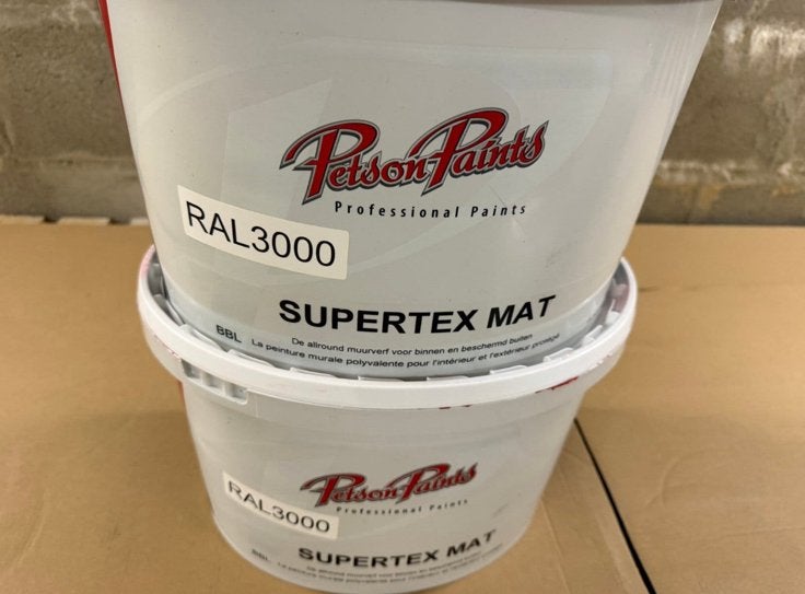 Petson Paint donkerrode muurverf 10liter, Ophalen, Nieuw, Acrylverf