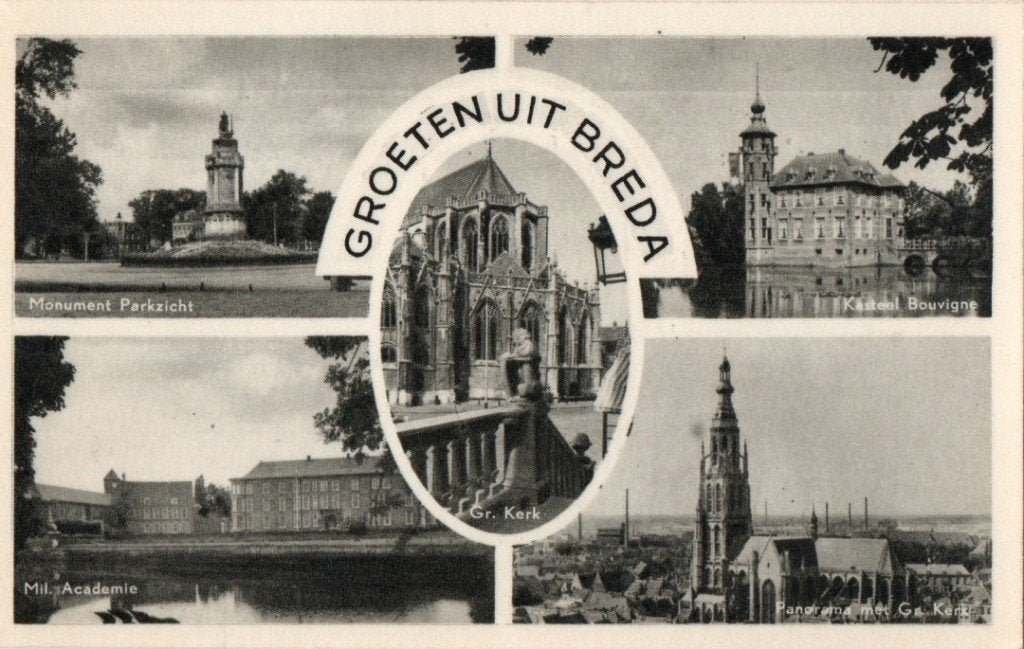 Breda  Groeten  uit, Ophalen of Verzenden, Voor 1920, Gelopen, Noord-Brabant