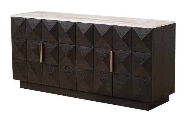 Richmond Interiors Dressoir Claremont — 4-deurs —, Huis en Inrichting, Kasten | Dressoirs, Ophalen, 150 tot 200 cm, Eikenhout