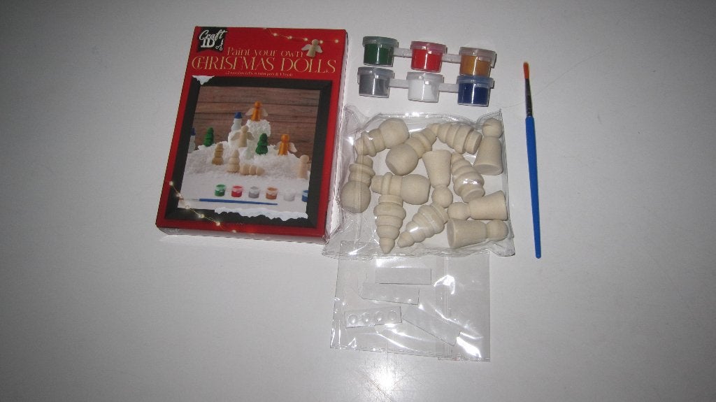 6 Doosjes Kerst peg doll's * Nieuw *., Nieuw, Knutselwerk, Kerstmis, Hout