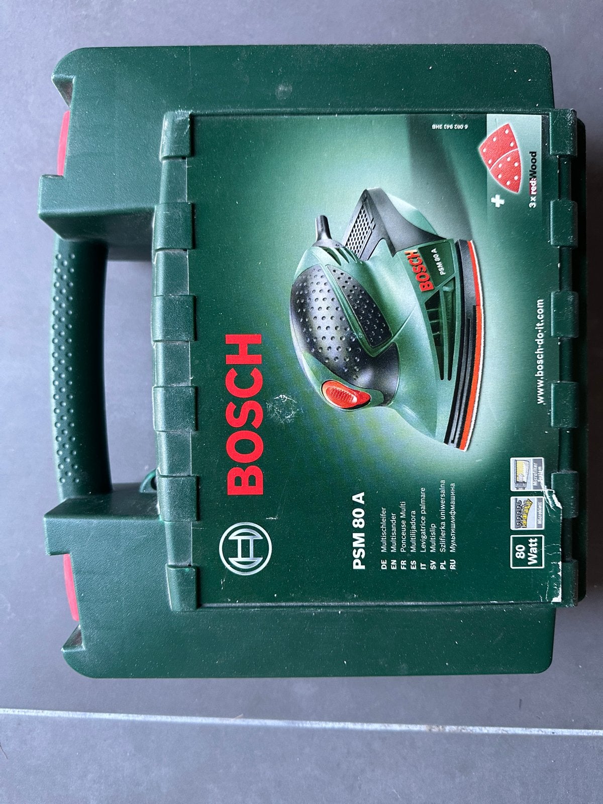 Bosch PSM 80A Multischuurmachine met koffer, Ophalen, Gebruikt, Minder dan 600 watt, Overige typen