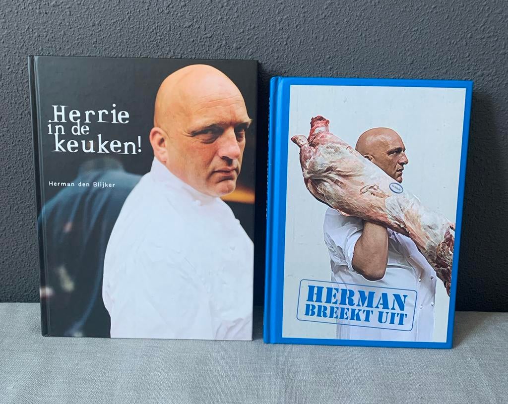 Herman den Blijker kookboeken: Herrie in de keuken & Herman, Ophalen of Verzenden, Nieuw, Nederland en België, Hoofdgerechten