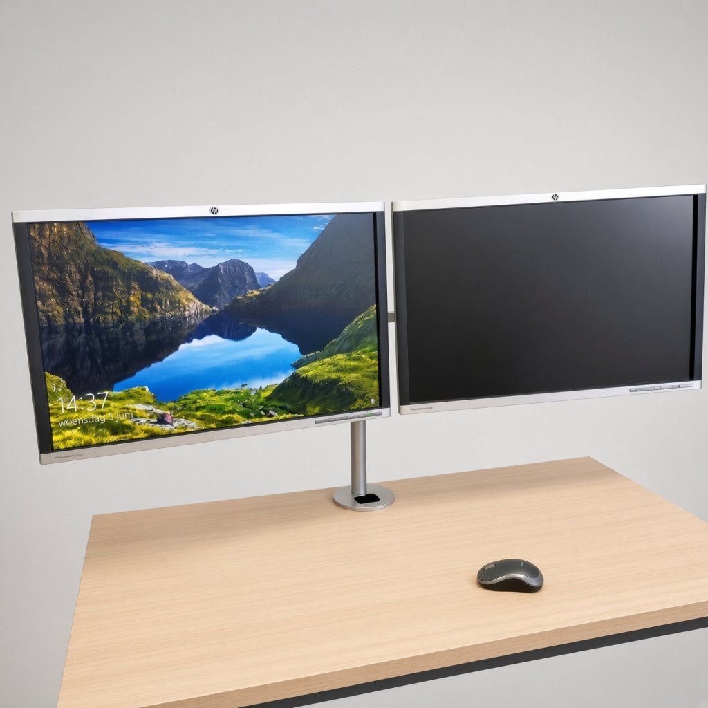 Duo beeldscherm HP Compaq 2405X  incl.  Duo arm 24 inch, Computers en Software, Monitoren, Niet ingevuld, Gebruikt, Niet ingevuld