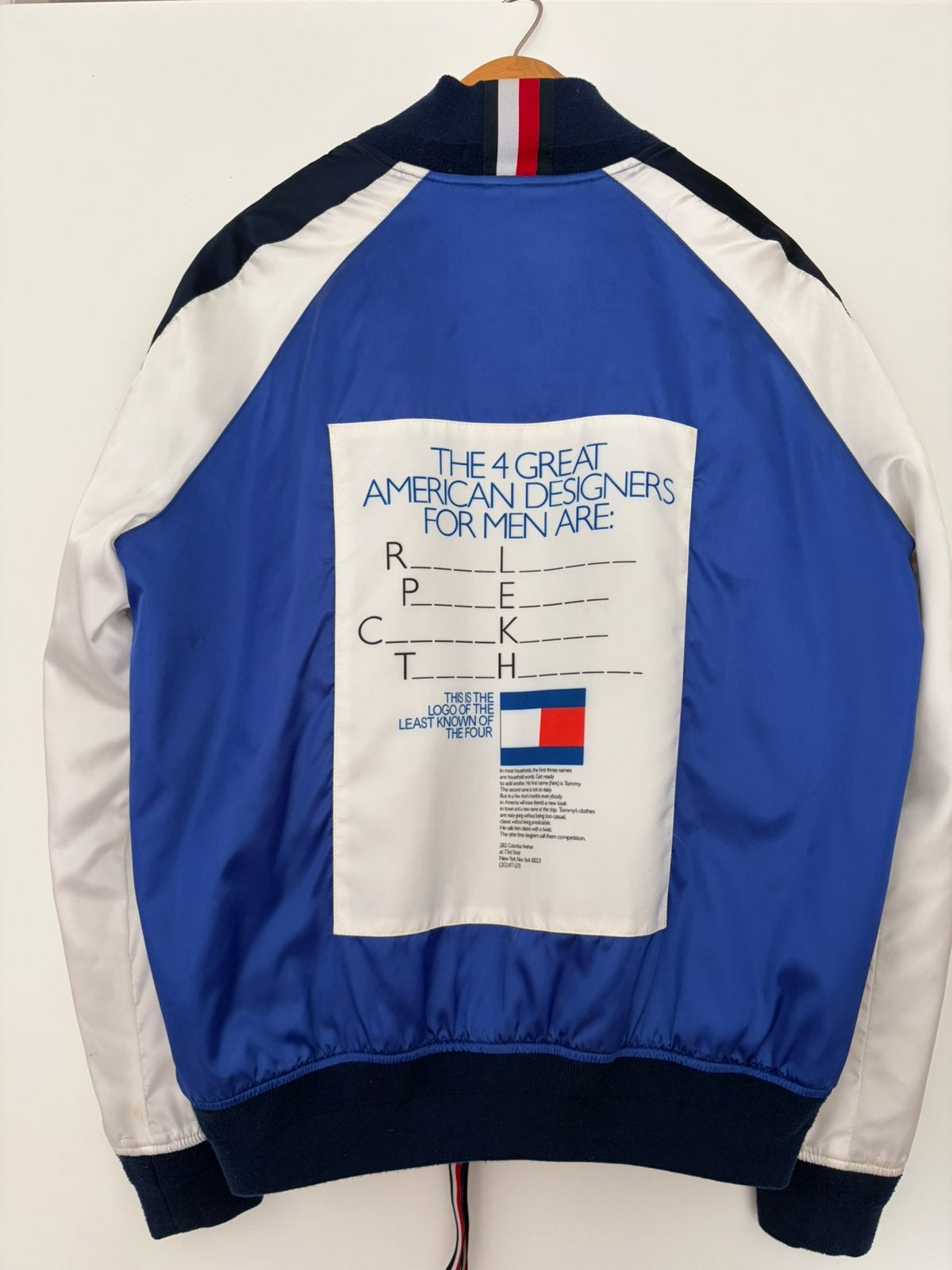 Zeldzame Tommy Hilfiger Edition SatinBomber XL Made in Italy, Ophalen of Verzenden, Zo goed als nieuw, Maat 56/58 (XL), Blauw