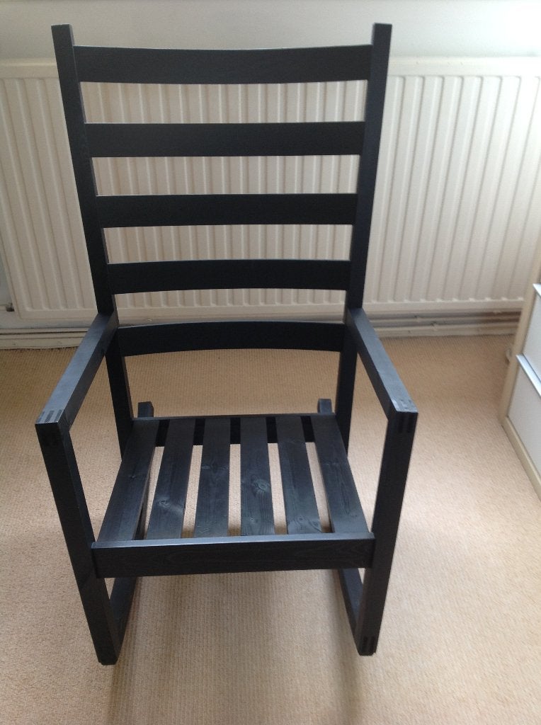 zwarte houten schommelstoel (IKEA), Ophalen, Zwart, Zo goed als nieuw, Eén