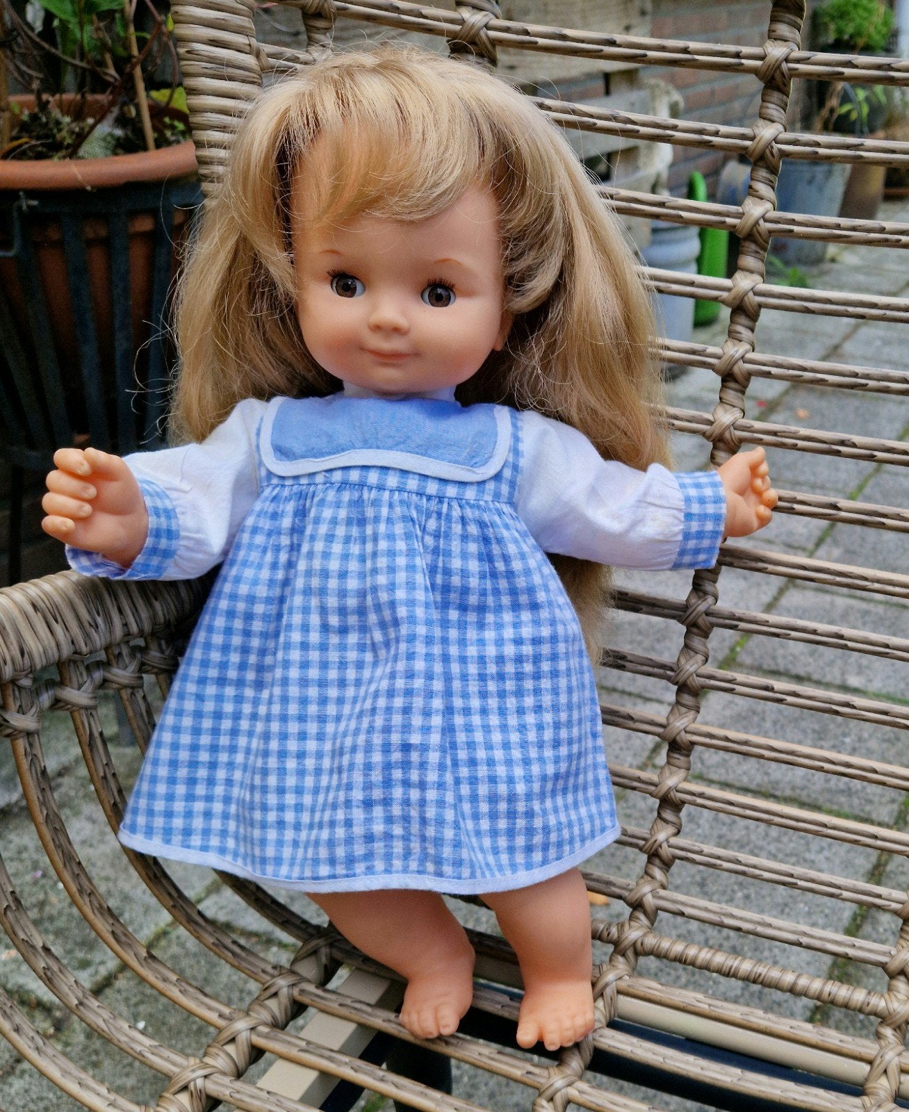 Vintage Gadea pop Sabrina 40 cm uit 1970, Ophalen of Verzenden, Gebruikt, Pop