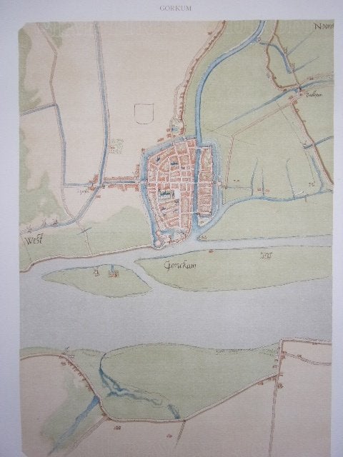 Gorinchem Plattegrond van de stad door Jacob van Deventer, Cartografie, Ophalen of Verzenden, 42 cm, Blanco verso