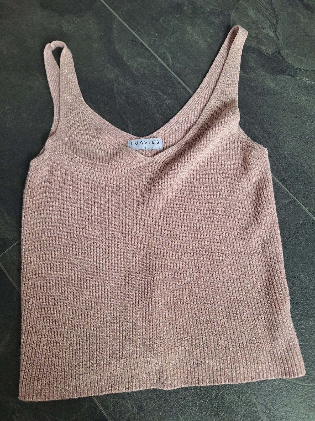 2 Loavies glitter tops, maat XS, Ophalen, Roze, Zonder mouw, Maat 34 (XS) of kleiner