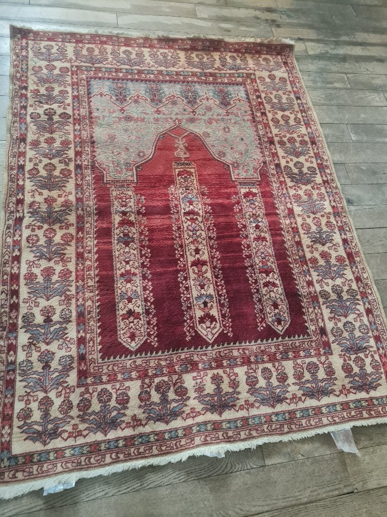 Vintage wollen vloerkleed Louis de Poortere, Huis en Inrichting, Heikant 21 Kaatsheuvel, 100 tot 150 cm, Belle Vieille Brocante