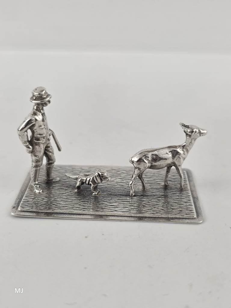 Zilveren miniatuur Jager                                Z184, Ophalen of Verzenden, Zilver