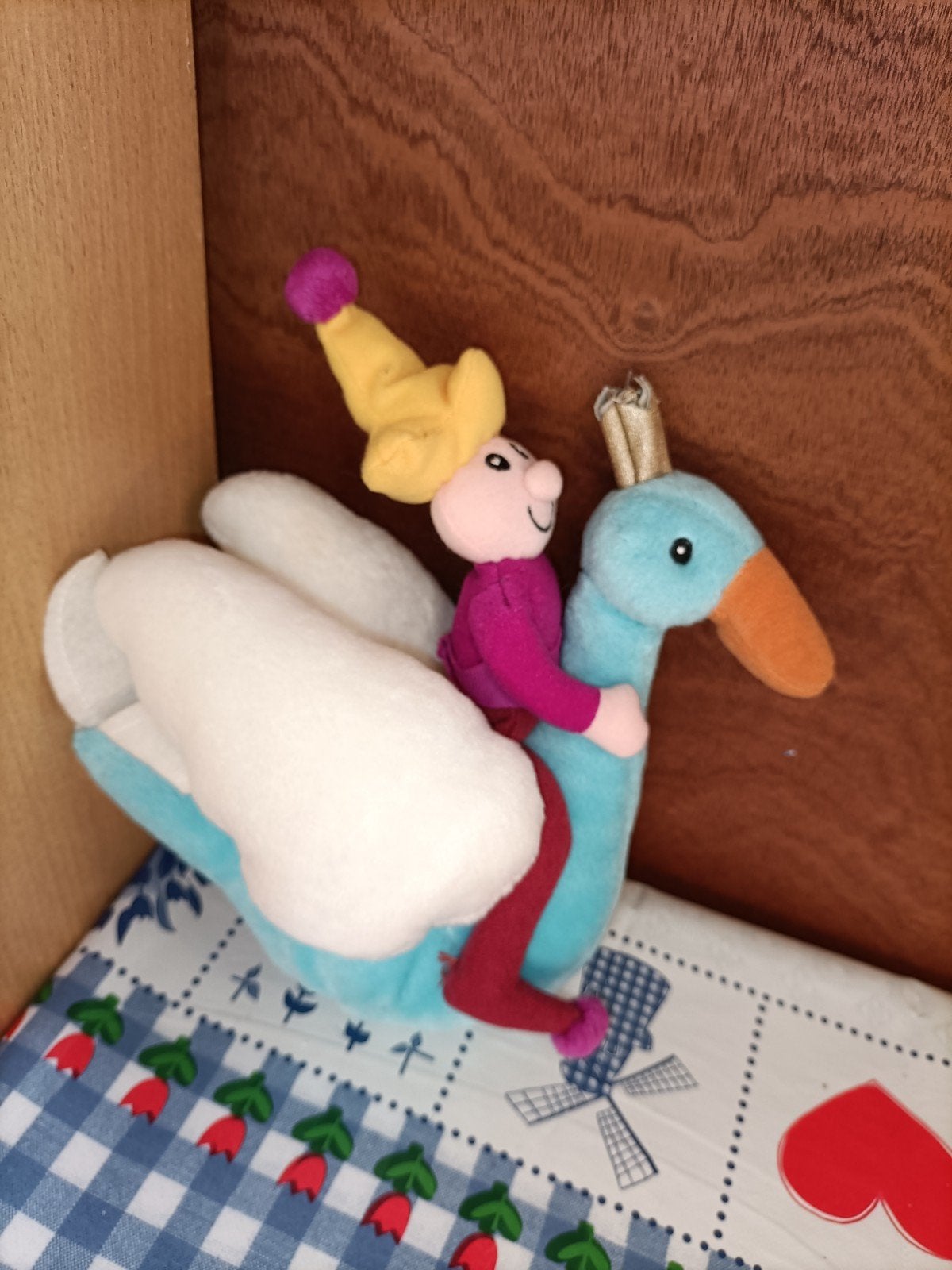 Hema zwaan knuffel met mannetje bovenop 23 cm, Ophalen of Verzenden, Zo goed als nieuw, Overige typen