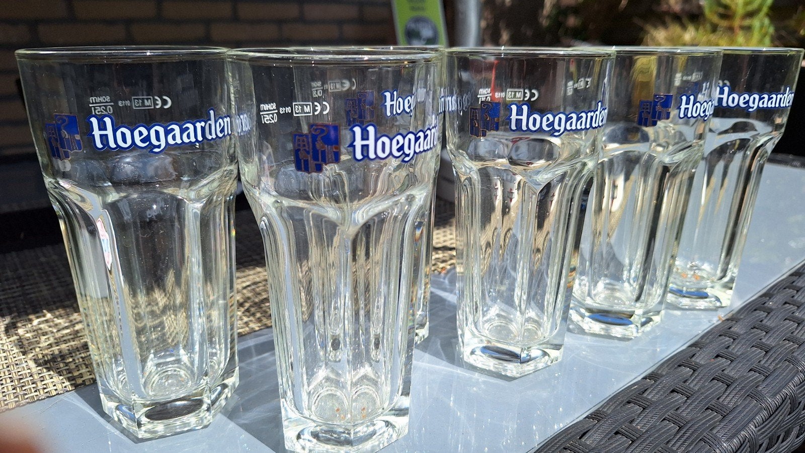 6 glazen hoegaarden bier glas 0,25 mancave, Verzamelen, Ophalen, Zo goed als nieuw, Glas of Glazen, Overige merken