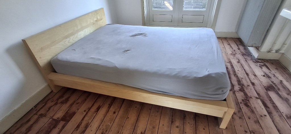 IKEA Malm bed, Ophalen, Beige, Tweepersoons, 140 cm