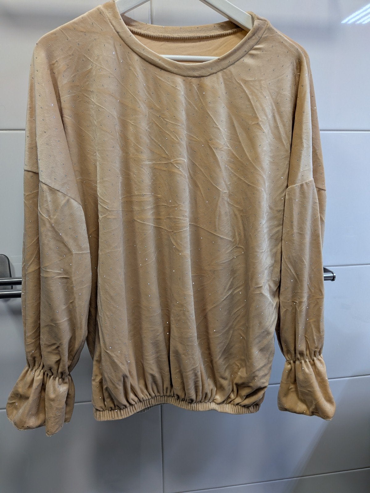 Mooie velours trui met glitters maat 46, Ophalen of Verzenden, Zo goed als nieuw, Zwart, Trui of Vest