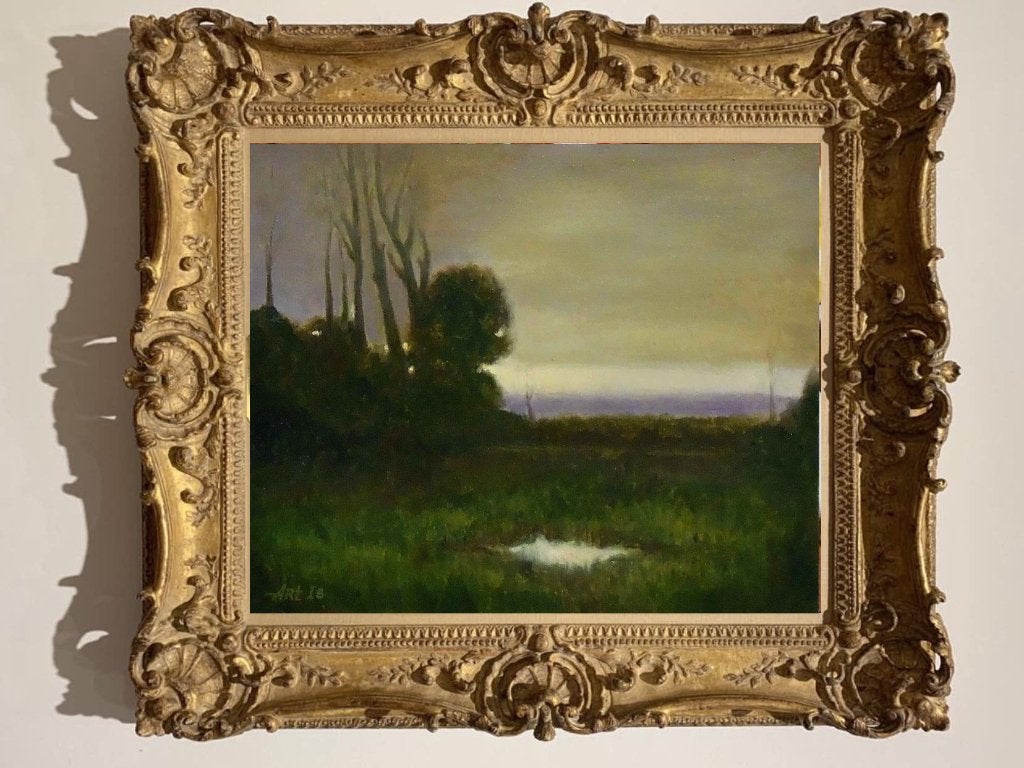 "Het wordt donker" Schilderij, Verzenden