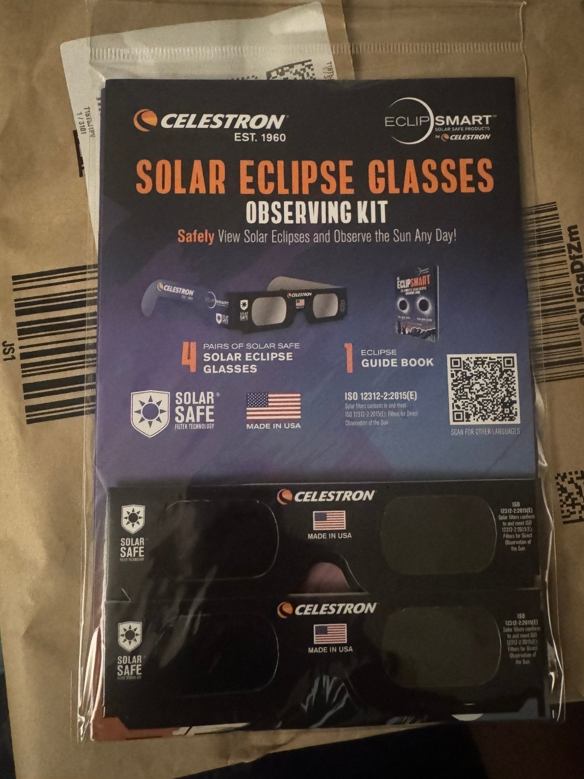 Solar eclipse brillen 4 stuks (NIEUW IN VERPAKKING), Sieraden, Tassen en Uiterlijk, Zonnebrillen en Brillen | Heren, Ophalen of Verzenden
