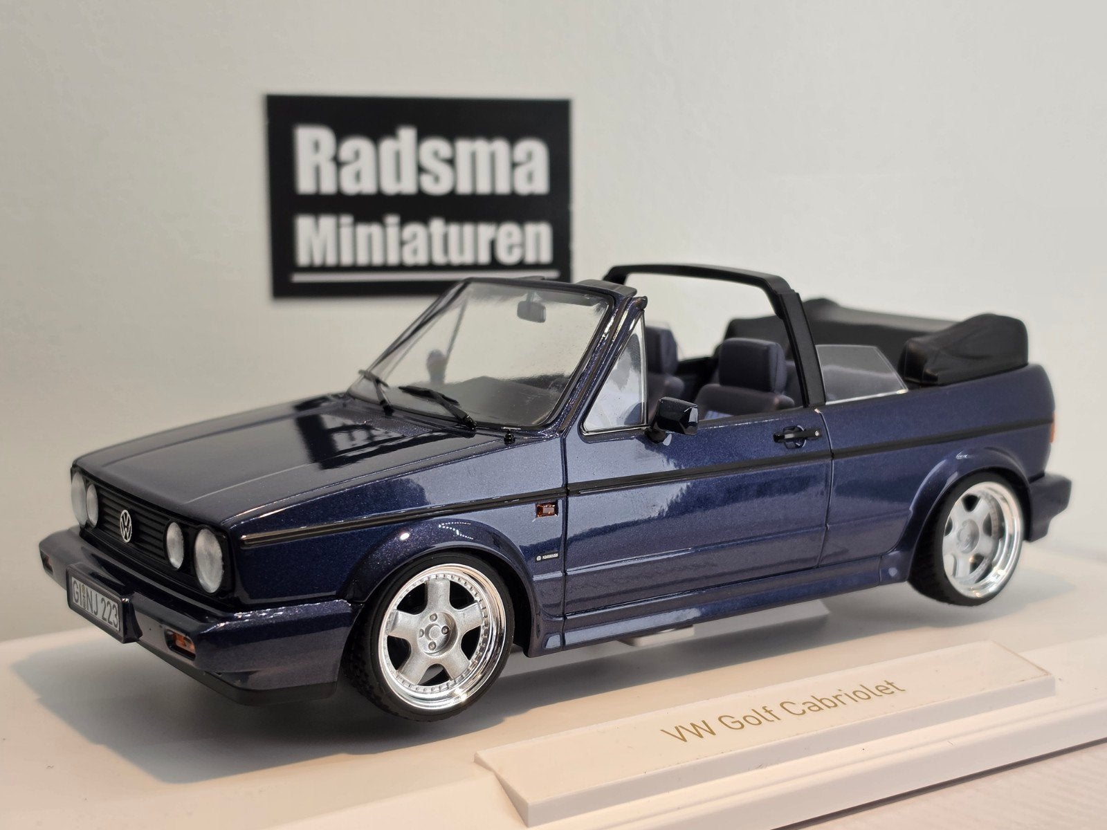 Volkswagen Golf 1 Cabrio Verlaagd/Schmidt velgen 1:18 Norev, Auto, Norev, Ophalen of Verzenden