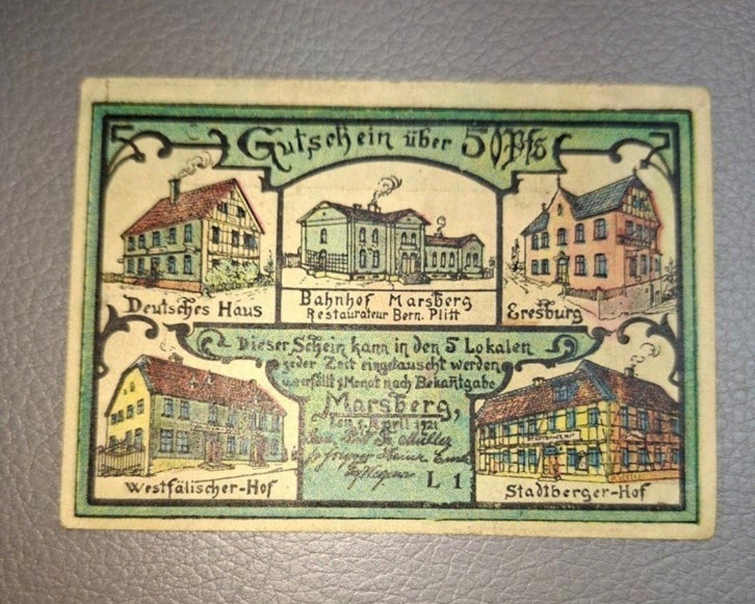 Duits Notgeld Marsberg Noodgeld, Postzegels en Munten, Ophalen of Verzenden, Duitsland